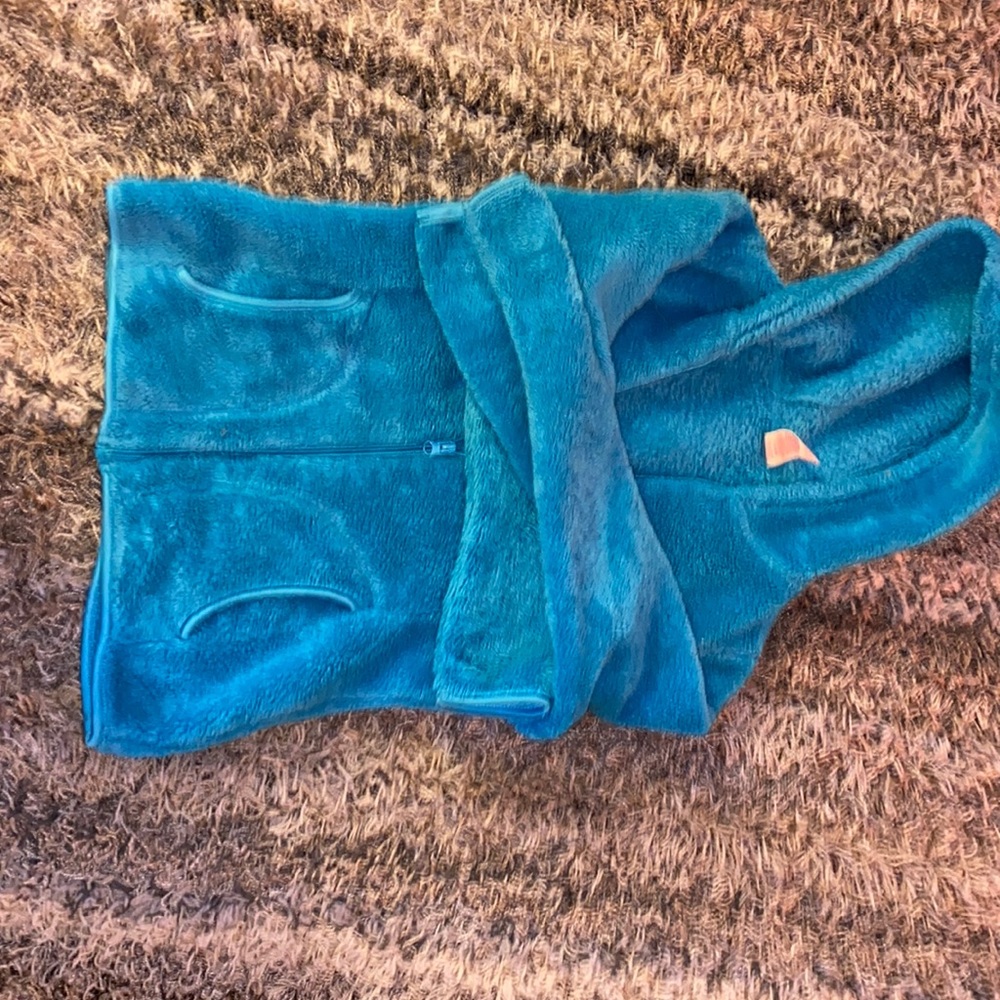 Blue fuzzy spring sweater